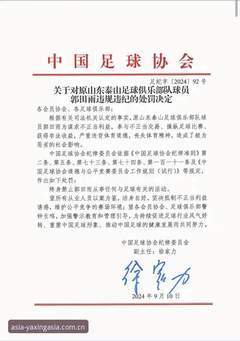 亚星平台介绍手机版 3大冲击波:中国足协第三批禁足名单引爆行业变革